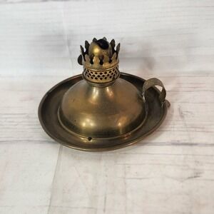 Antique Brass Oil Lamp Burner Wick Holder Small Portable Lantern